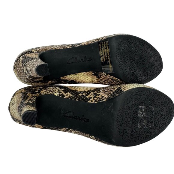 Clarks Indigo Snakeskin Print Comfortable Leather Heels Size‎ 6.5 - Picture 8 of 9